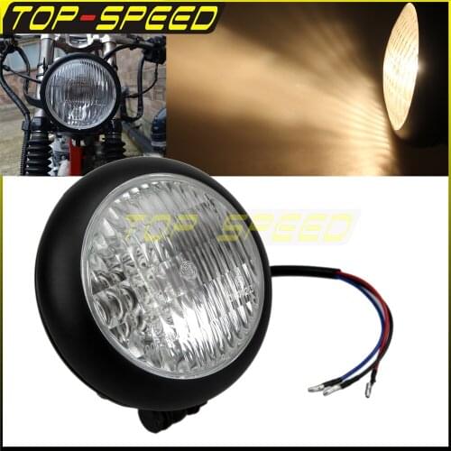 H4 Bulb Front High/Low Beam Head Light Motorcycle For TRI XS650 BOBBER CHOPPER Harley Sportster Dyna Softail Fat Boy Street