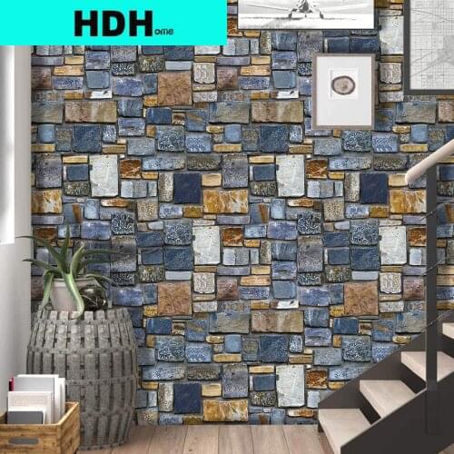 Stone Peel and Stick Wallpaper Self Adhesive Removable Wallpaper Stone Textured Waterproof Wallpaper for Wall Living Room