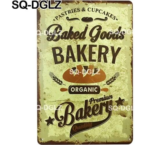[SQ-DGLZ] BAKERY Tin Sign Plaque Metal Sign Vintage Wall Decor Bar Pub Metal Crafts Home Decor Painting Art Poster