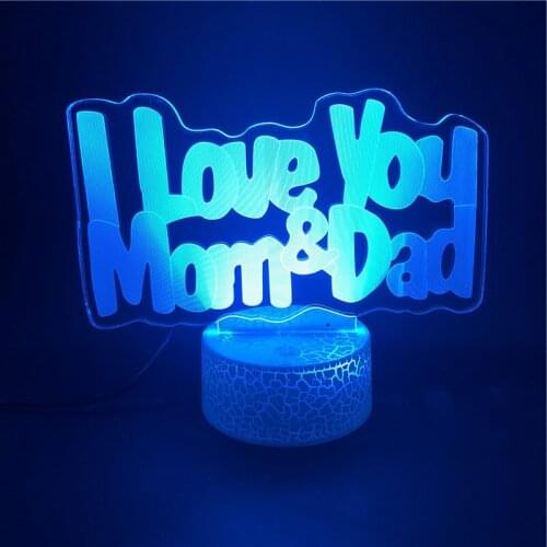 Club 3D Led NightLight Atmosphere Lamp Love Mom and Dad Desk Light Smart Phone Control for Room Decorative Fathers Day Gift
