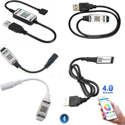 USB Mini RGB Bluetooth Controller DC 5V 12V 24V Music Bluetooth Controller Light Strip Controller For 2835 5050 RGB LED Strip