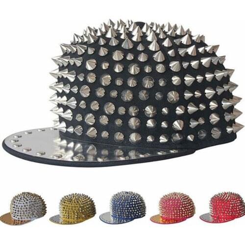 2021 Spring Adult Hip Hop PUNK Rock Full Spike Studs Rivets Snapback Caps Men Bboy Cool Flat Peaked Baseball Hats