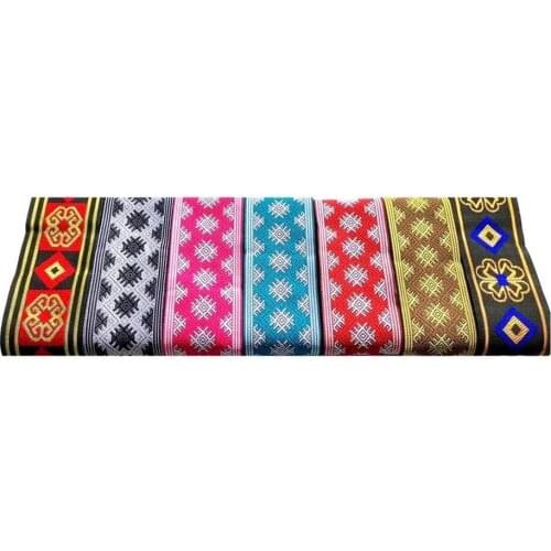 High Quality chain-like design pattern 50MMX8yard Handmade Embroidery Woven Jacquard Ribbon Trims For Clothing Straps Accessory