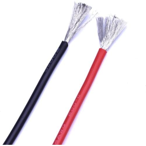 High Temperature Resistance High Quality Tinned Copper 14awg Gauge Flexible Silicone Cable Wire 5M 2.5M Black+2.5M Red