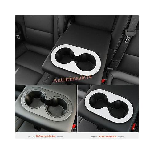 1*Steel Silver Inner Rear Armrest Cup Holder Trim for Chevrolet Equinox 2018