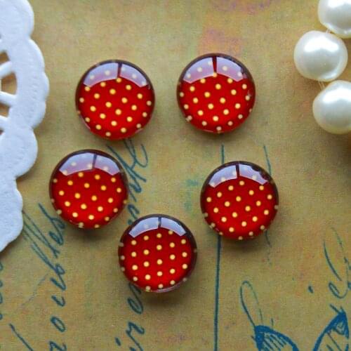 12mm 25mm 14mm 16mm 18mm 20mm Photo Glass Cabochons Round Cameo Set Handmade Settings Dot 09