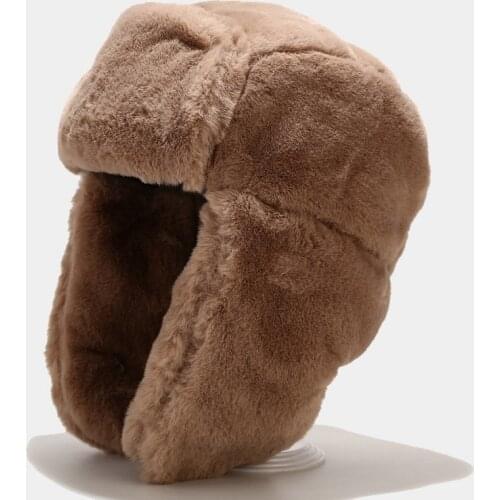 2021 Mens Womens Winter Warm Bomber Hats Thick Keep Ear Warm Faux Fur Russian Winter Hat New
