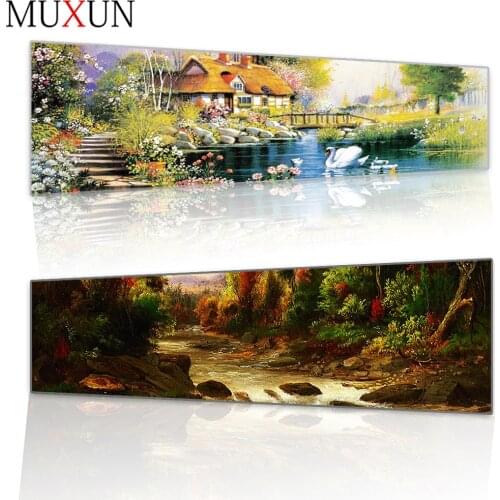 Muxun Diamond Painting Landscape Painting In Autumn Diamond Whole Picture Diamond Needlework Embroidery Natural Scenery Sp224