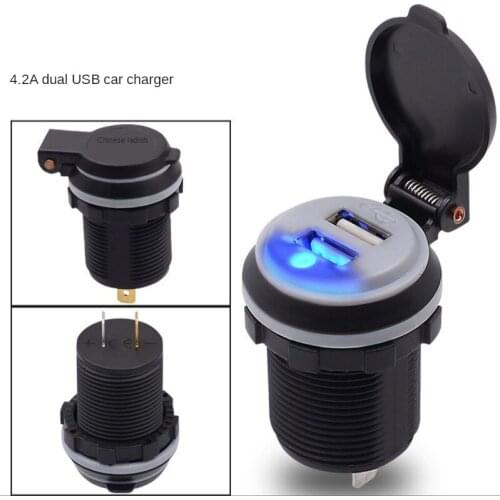 Dual USB Charger Blu-ray Car Charger Car Mobile Phone Charger Dual USB Waterproof Charging Socket Adapter Car charger