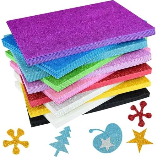5Pcs 20*30cm Glitter Sponge Paper Colorful Origami Paper For Kindergarten Kids Handmade Folding Crafts Paper DIY Scrapbooking