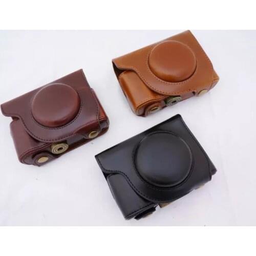 Pu Leather Camera Case Bag For Olympus SH1 SH2 SH-1 SH-2 Camera Cover With Strap Black/Brown/Coffee