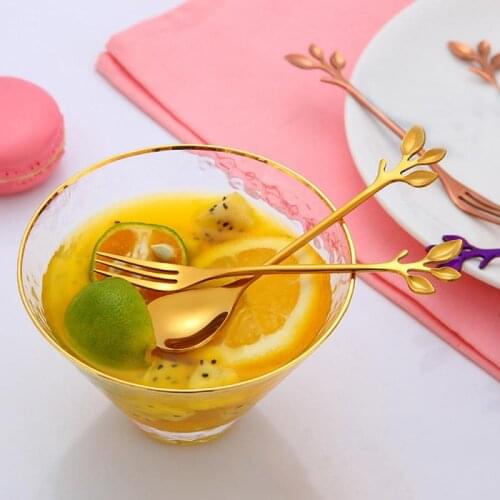 Stainless Steel Spoon Creative Tableware Decoration Branch Leaves Spoon Fork Coffee Spoon Christmas Gifts Kitchen Accessories
