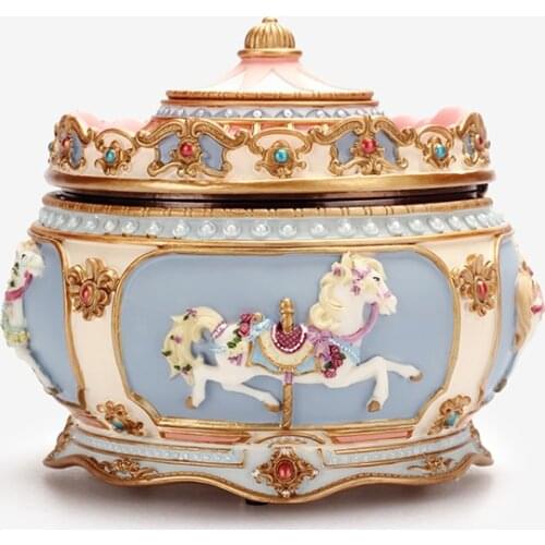 European Luxury Castle in the Sky Carousel Music Box Personality New year Birthday X-mas Gift Music Box Home Decoration Q279
