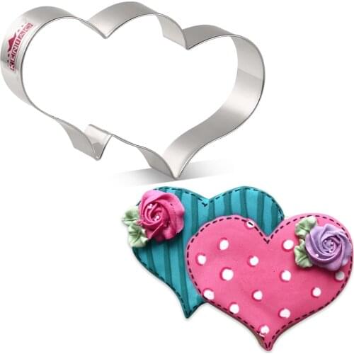 KENIAO Heart Cookie Cutter for Wedding Baby Shower - 7.8 x 12.4 CM - Biscuit Fondant Cutter - Stainless Steel