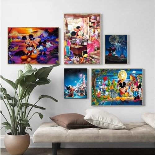 Marvel Anime CartoonCanvas Painting Mickey Mouse Poster Nursery Posters and Modern Prints Wall Art Pictures for Room Decoration