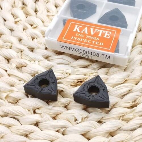 KAVTE WNMG080408 TM R-S L-S HQ Carbide Inserts WNMG 080404-TM Blade CNC Lathe Plate Tools External Turning Tools for Hard Steel