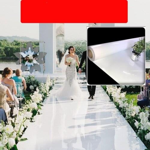 10M Long White Color Mirror Carpet Aisle Runner 1.2M Wide Rug Runner Indoor Outdoor Weddings Party Decorations