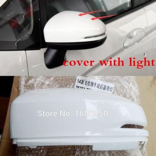 CAPQX 2PCS Right & Left Rearview mirror cap cover houing 76251-T5A-J31 For FIT JAZZ CITY 2014 2015 2016 (mirror cap with LED )