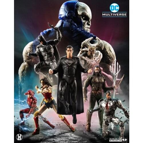 McFarlane DC Justice League Batman Flash Superman Aquaman Cyborg Darkseid Steppenwolf Articulated Figure Model Toys 17cm