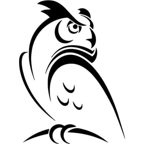 Owl Cartoon Animal Decals Fashion Car Window Decoration Decals Personalized Pvc Waterproof Decals Black/white, 15cm * 11cm