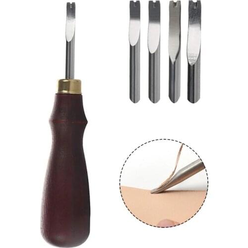 Imzay Leather cutting edge detector trimming Stainless Steel Blade Shallow Groove Press Line Polished Sideline Edge Tool