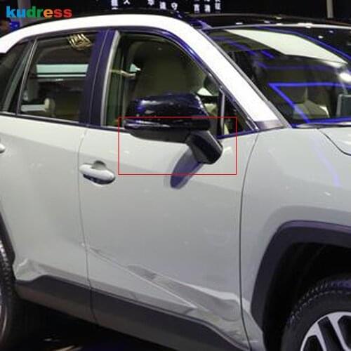 For Toyota RAV4 RAV 4 2019 2020 2021 Chrome Rearview Mirror Strip Rear View Mirrors Trims Cover Sticker Car Styling Accessories