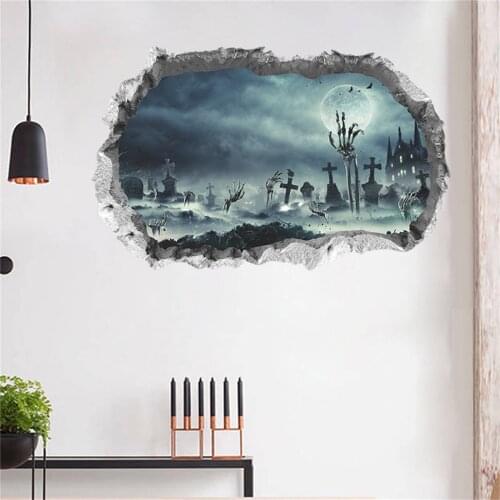 Halloween Horror Wall Stickers Home Decoration Removable 3d Ghost Scary Wall Decals Sticker Art Wall Mural Stickers Decor #P3