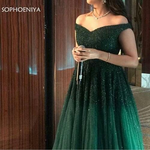 New Arrival V Neck Green Evening dresses Long Beading Evening gowns abiye abendkleider 2021 Sexy muslim evening dress party