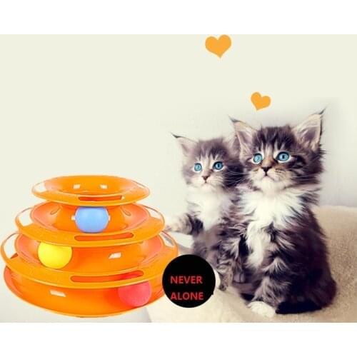 New Pet Toy Cat Three Levels Turntable Threelayer Pet Play Plate, Cat Toy Track, Cat Turntable