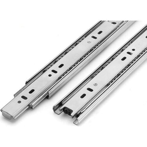 New Cold-rolled Steel Drawer Slide Three-section Rail Buffer Track Guide Rail Thickened Keyboard Ball Silent Slide Groove Rails