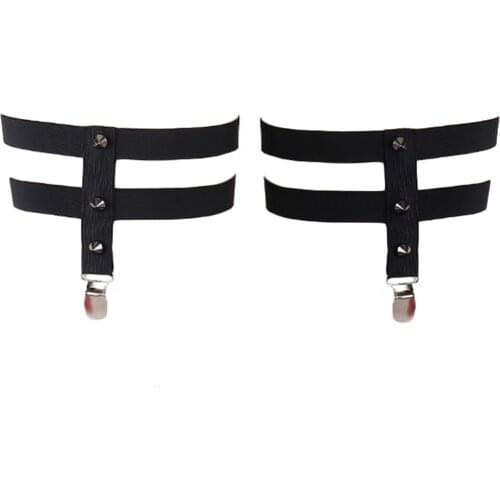 Pastel Goth Rivet Garter Belt Woman Sexy Lingerie Wedding Bondage Stockings Garters Black Body Harness Edgy Body Cage