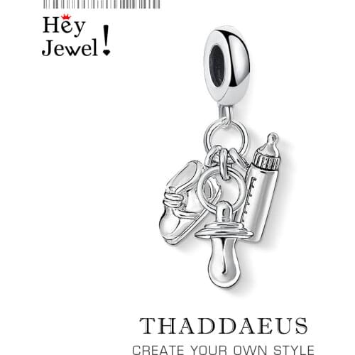 Baby Bottles,Dummy & Shoe Pendant Charm For Women 925 Sterling Silver 2019 Summer Jewelry Accessories Sweet Gift Fit Bracelet