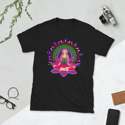 Psychedelic Gift Yoga Yoogie Namaste Short Sleeve Unisex T Shirt