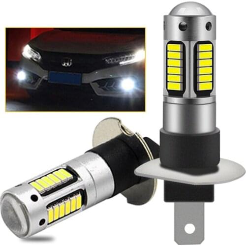 2X H1 H3 H27 Led 880 881 Led Bulb H27W H27W/1 H27W/2 1200LM 6000K White Car Fog Light Driving Day Running Lamp Auto 12V DRL