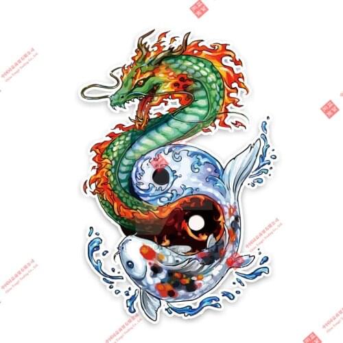 Waterproof Car Sticker PVC Animal Dragon and Fish Cover Scratches Bumper Anti-UV Decoration Car Accessories