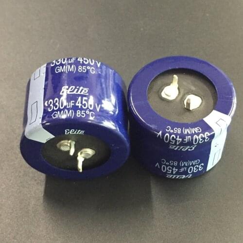 1pcs/5pcs 330uF 450V Elite GM Series 35x25mm 450V330uF Snap-in PSU Aluminum Electrolytic capacitor