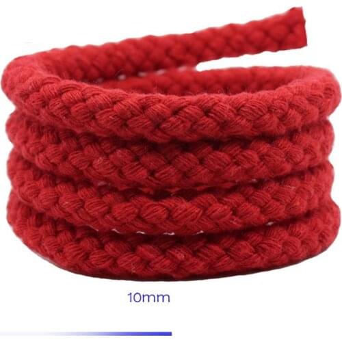10mmx100cm Red Black White Bleached Colored Weave Cotton Rope Braided Kindergarten DIY Handmade Cord