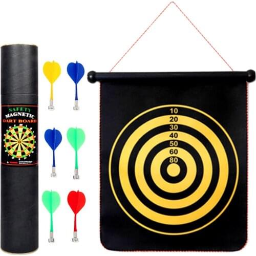 15 inch Double Sided Magnetic Dart Board Dartboard with 6 Darts for Home Schools Offices Dormitories Bar Club