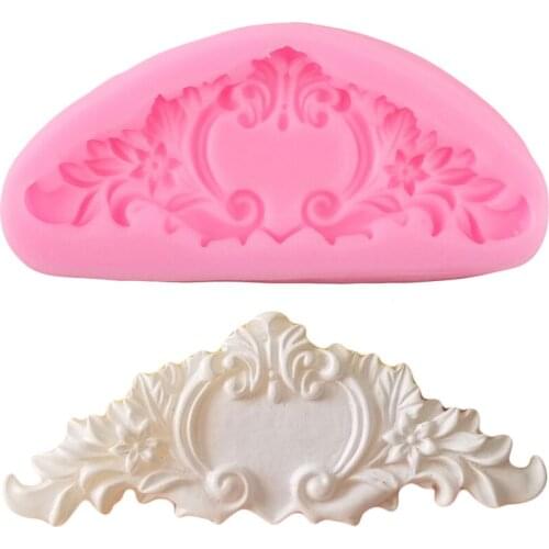 3D Baroque Relief Cake Border Silicone Molds Fondant Cake Decorating Tools Cupcake Topper Candy Polymer Clay Chocolate Moulds
