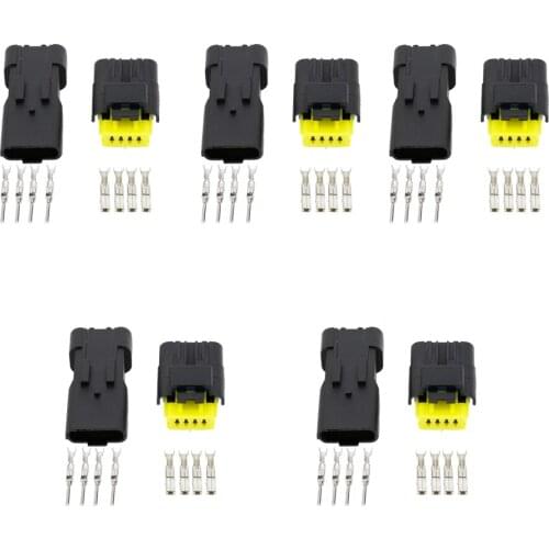 5sets 4 Pin DJ7047B-1.5-11/21 Female Male FO Turn Light Plug FO Lamp Socket FCI Car Sensor Connector For Auto Truck