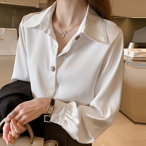 #8270 White Red Chiffon Shirt Women Batwing Sleeves Loose Casual Formal Womens Shirts Loose Office Shirt Femme Spring Autumn