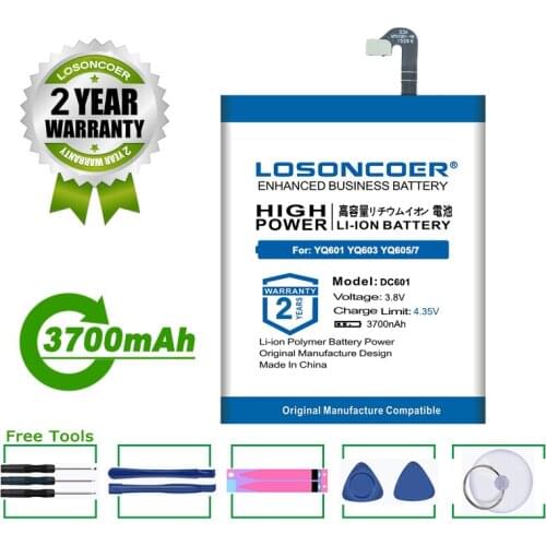 LOSONCOER Battery DC601 3700mAh Battery For Smartisan U1 YQ601 YQ603 YQ605 YQ607 DC601