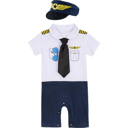 Baby Pilot Cosplay Costume Boys Halloween Costumes Carnival Fancy Dress Romper Newborn Infant Party Clothes Set