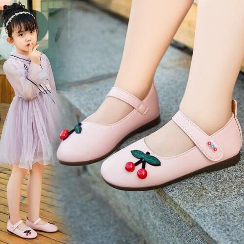 New Flower Girls Ballet Flat Shoes for Kids Princess Shoes Spring Summer Casual Leather Children Baby Ballerina Party Dress Shoe