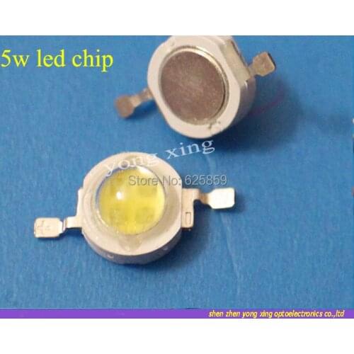 Free shipping 10PCS 5W High Power Cool White LED Light Emitter 6000-6500K led chip