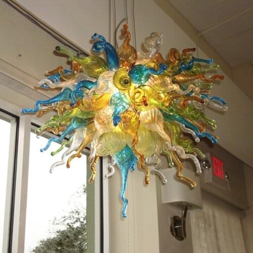 Free Shipping UL/CE 110v/220v LED Bulb Multicolor Glass Art Flower Chandelier Lighting