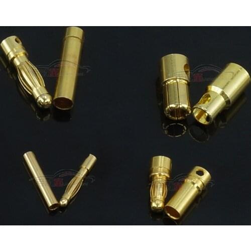 RC remote control car aircraft boat Gold-plated 2.0/3.5/4.0/5.5/6.0/6.5mm High Current Bullet Plug Banana Connector Motor ESC