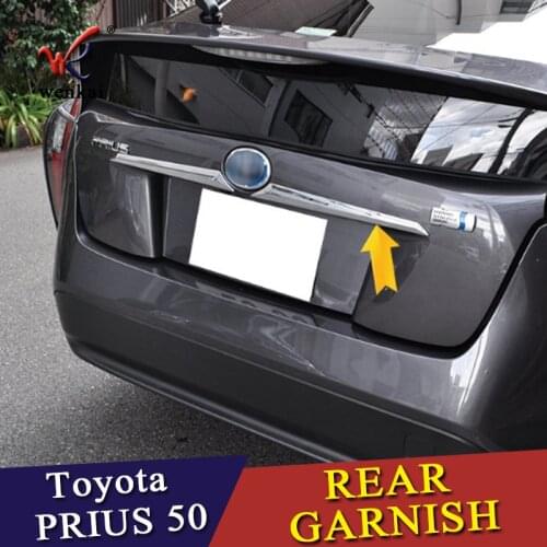 For Toyota Prius 2016 2017 2018 ABS Chrome Car Auto Tailgate Rear Trunk Lid Cover Trim Protector 2pc