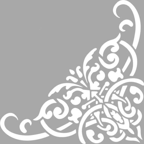 Gigi Corner Motif Stencil Design, Painting Template 30x30 Cm, Walls, Tiles, furniture For Easy and Practical Pattern Application