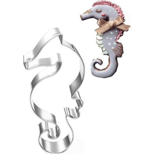 Hippocampus Cookie Cutter Stainless Steel Biscuit Cut Mold Baking Fruit Cut Cake Mold Embossing Printing Die